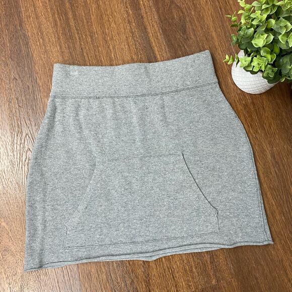 N:philanthropy Gray Tropica Silk Blend Kangaroo Pocket Mini Skirt NEW - Picture 1 of 4